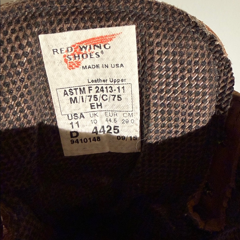Red Wing Shoes Tan Leather Steel Toe Boots - Picture 3 of 8